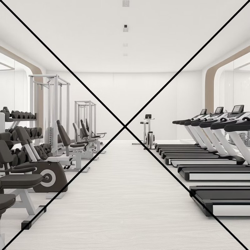 A gym full of equipment you don't need